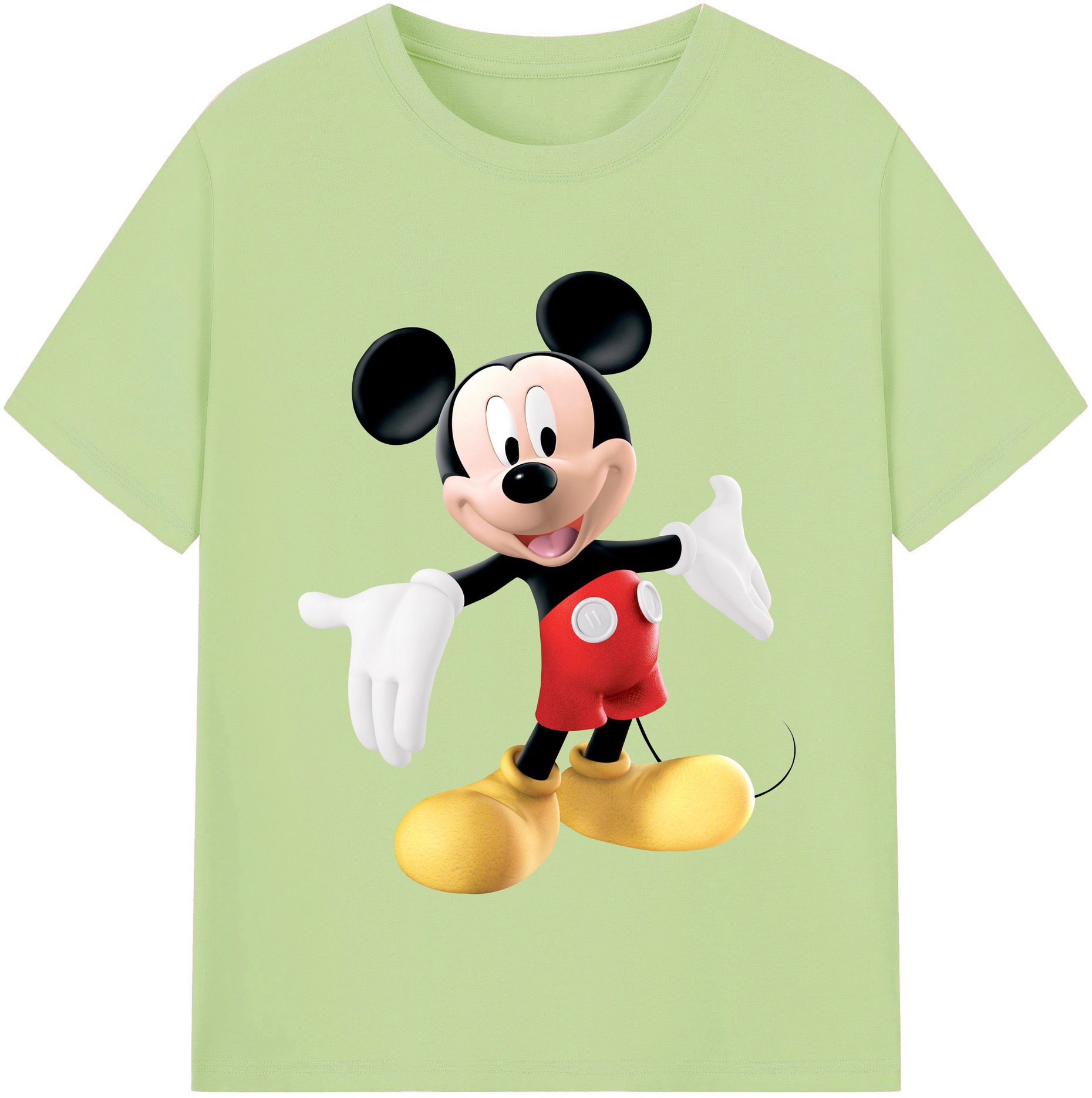 （画像用） ミッキーマウス Mickey Mouse 綿100％半袖Tシャツ（フロントプリント）